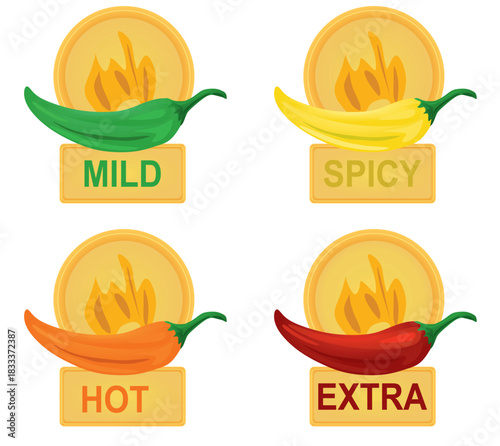 Chilly paper levels. vector illustration	