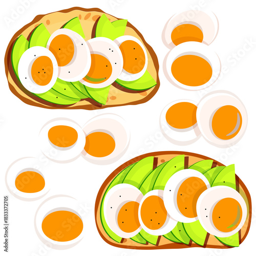 Delicious Avocado Toast with Boiled Eggs