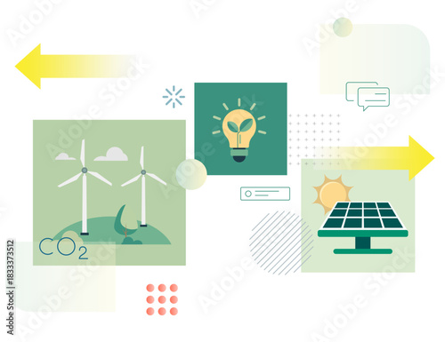 Impact of Renewable Energy with ESG Goals - Stock Illustration