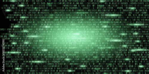 Matrix style binary code digital background with falling numbers, Digital binary code background green color. Matrix style program, Random falling numbers