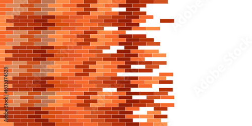 brick wall banner in brown colors