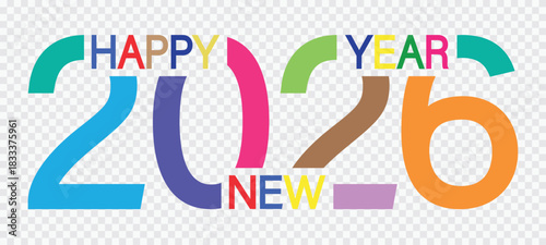 2026 New Year for Greeting Card for Celebration Suitable for Banners, Posters, Web Banners, Holiday Cover. Fashionable design of rooms in 2026. Vector illustration