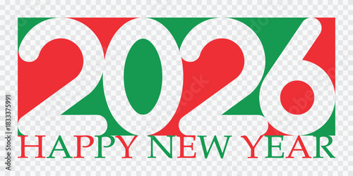 2026 New Year for Greeting Card for Celebration Suitable for Banners, Posters, Web Banners, Holiday Cover. Fashionable design of rooms in 2026. Vector illustration