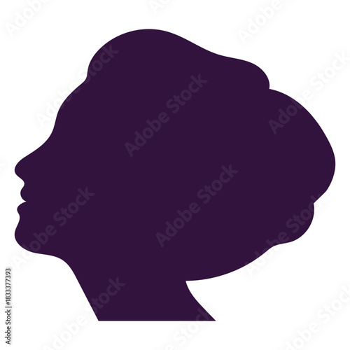 Face left facing lady silhouette