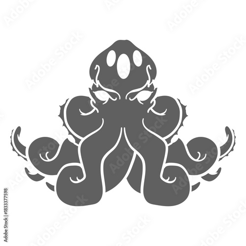 Folklore creature kraken sitting