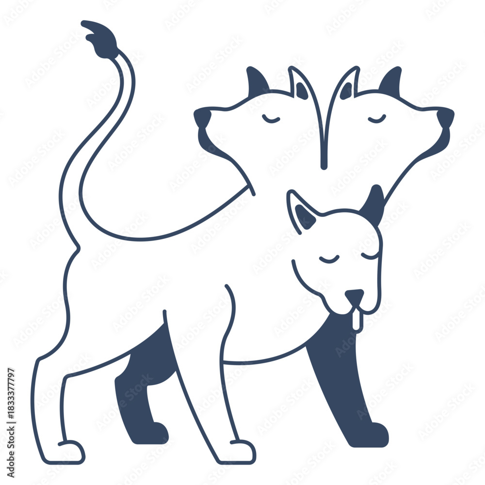 Obraz premium Monster cerberus greek stroke