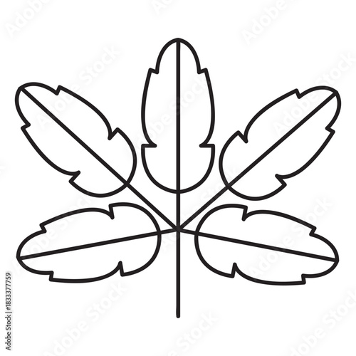 Leaf geometric ash tree stroke