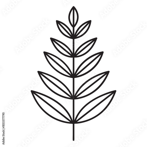 Leaf geometric rowan stroke