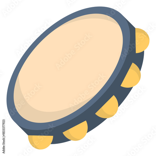 Music tambourine flat