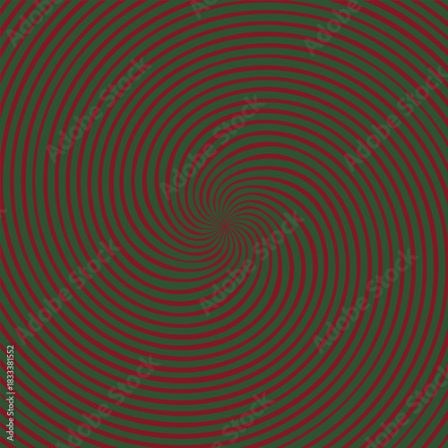 Red and green spiral line design