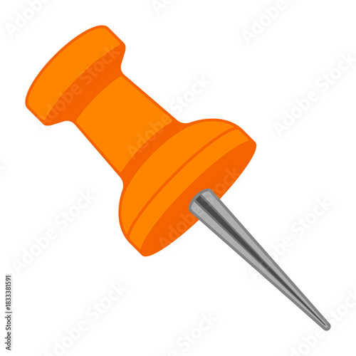 Orange Push Pin clip art Illustration