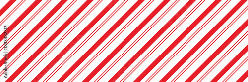 Candy cane Christmas background, peppermint diagonal stripes print seamless pattern