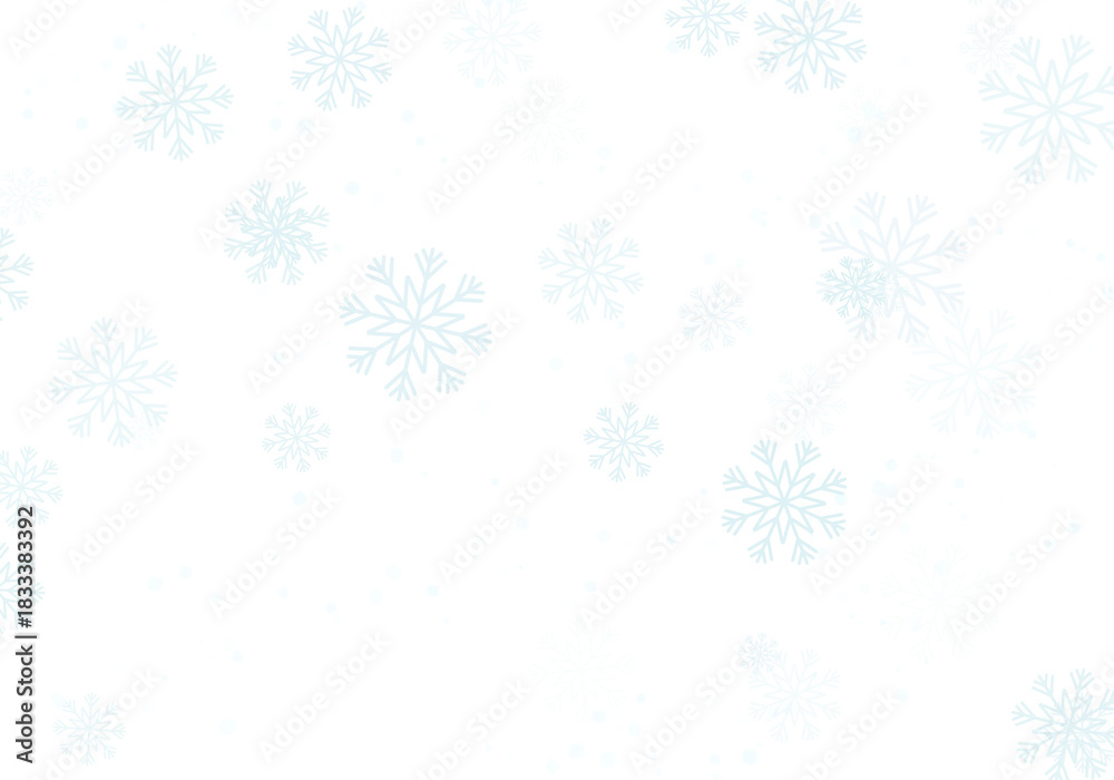 Naklejka premium Copos de nieve celestes dispersos sobre fondo transparente