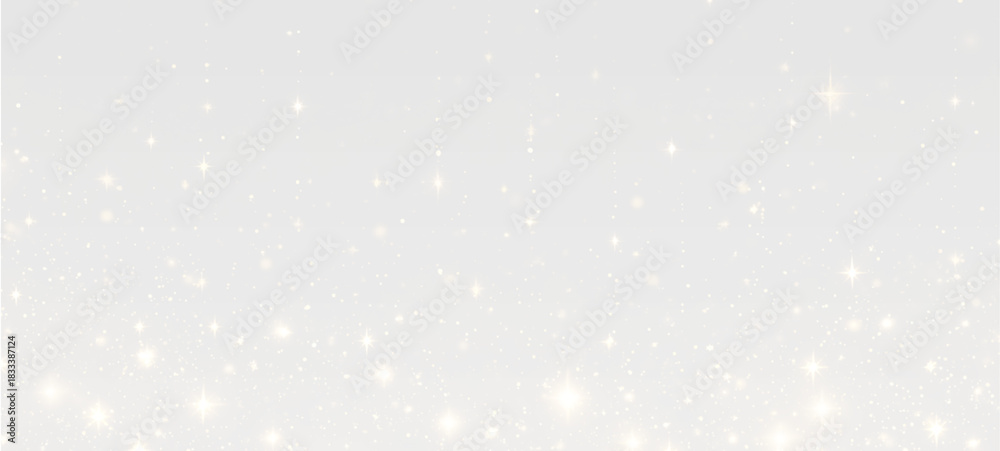 Obraz premium Soft glowing gold dust png with Christmas sparkles floats gently. Yellow light particles, sparks, highlights, and bokeh form a magical festive effect. Ideal for holiday cards and overlays.
