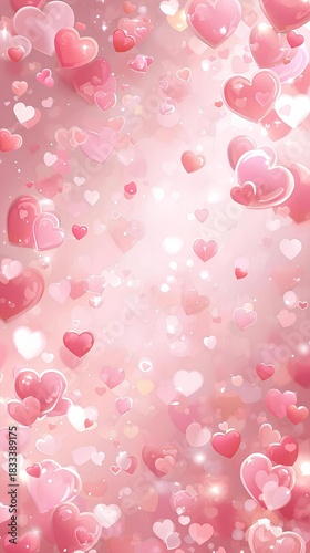 背景素材 たくさんのハート Background Lots of love （Generative AI）