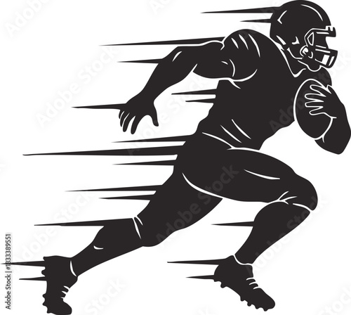 American football defender delivering a powerful shoulder tackle