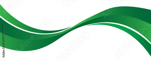 Vector green line background curve element with white space for text and message design, overlapping layers, vector illustration
