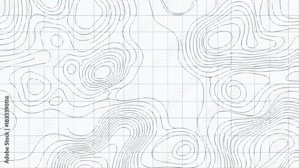 Obraz premium Detailed topographic map showcasing geographical elevation and terrain, perfect for planning outdoor adventures and understanding environmental landscapes