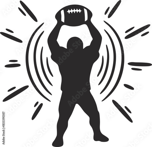 American football defender delivering a powerful shoulder tackle