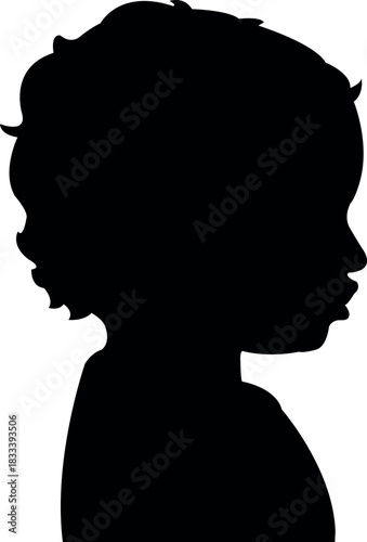 a baby girl head silhouette vector