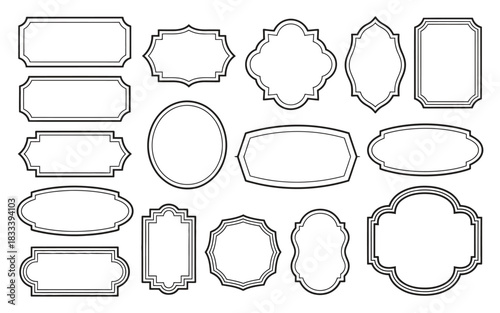 set of vector vintage decorative frames, isolated on white background, suitable for classic design, retro invitations, elegant stationery, greeting cards, branding, and sophisticated print or digital 