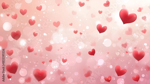 背景素材 たくさんのハート Lots of love (Generative AI)