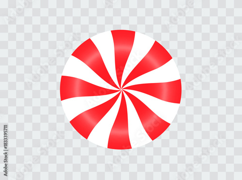 Realistic Christmas candy cane rectangular frame on a transparent background. Christmas vector illustration for holiday banners, cards, party posters. Eps 10