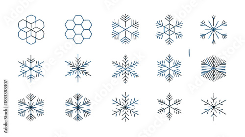 Snowflake pattern in blue and grey color. 