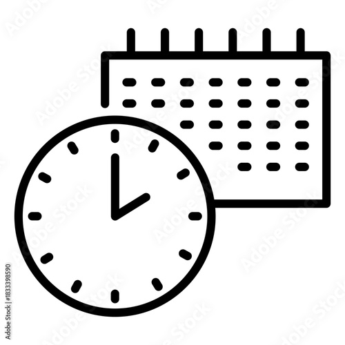 Analog clock calendar stroke icon