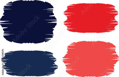blue red colors abstract cut design brush strokes banners
