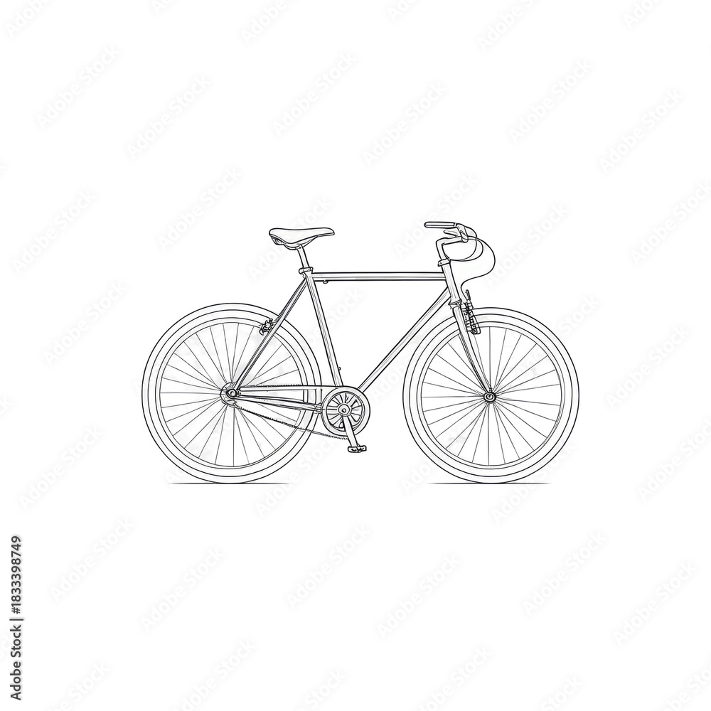 Fototapeta premium Black background with a white bicycle vector illustration