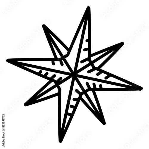 Eight pointed star stroke