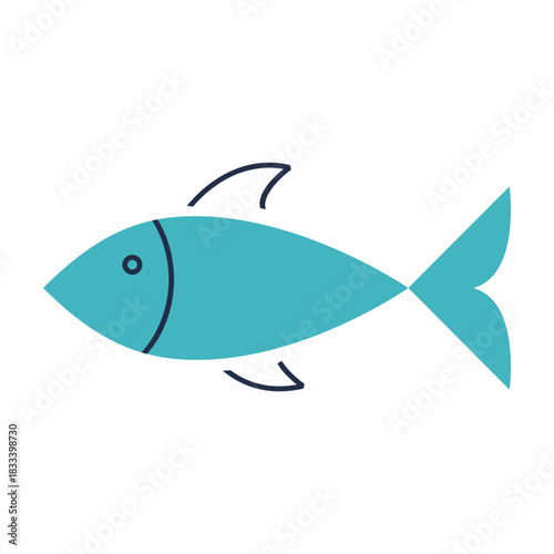 Green fish flat illustration