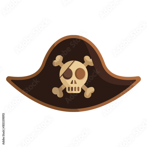 Pirate skull captain cap illustration