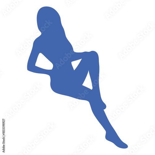 Sexy girl recline silhouette