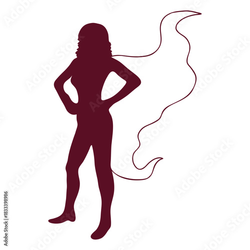 Standing posing supergirl silhouette