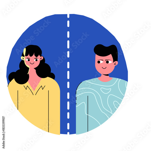 Covid 19 social distancing people icon