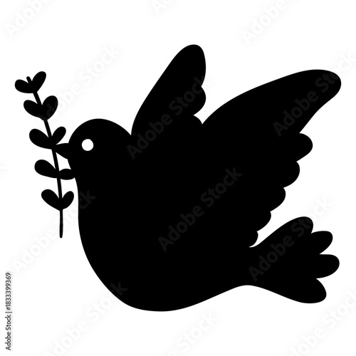 Dove world peace symbol silhouette