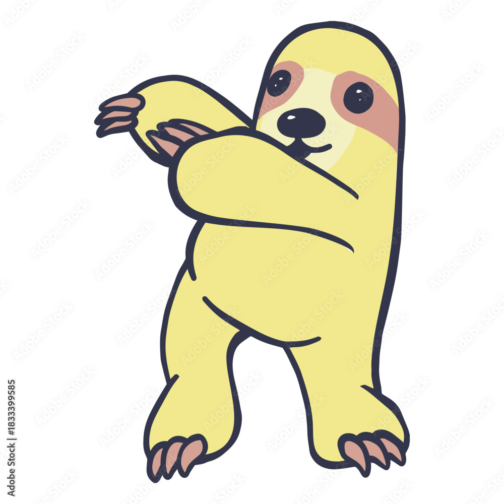 Obraz premium Sloth doing gymnastics cartoon