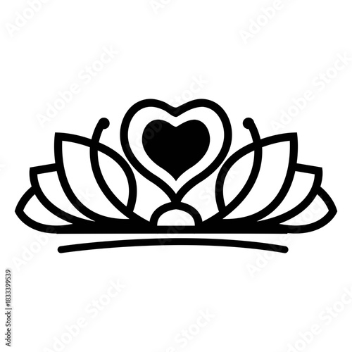 Quinceanera heart tiara element