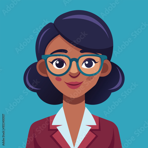 Professional woman with glasses and dark hair