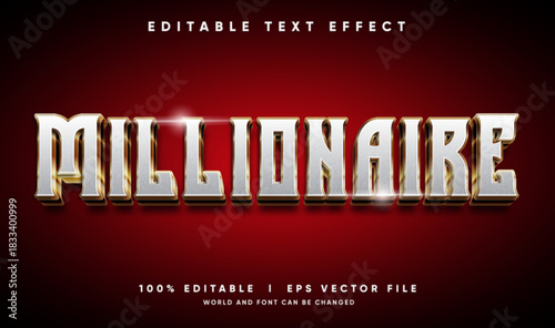 millionaire 3d vector text effect editable