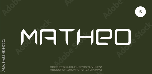 Future font alphabet. Minimal lowercase letters. Smart space typographic design 