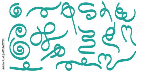 Underline Vector Set Hand-Drawn Brush Strokes and Vintage Dividers. Calligraphic Underline and Border Vector. Black Brushstroke Underlines and Swirl Dividers. Eps 10. Black marker and brush stroke set