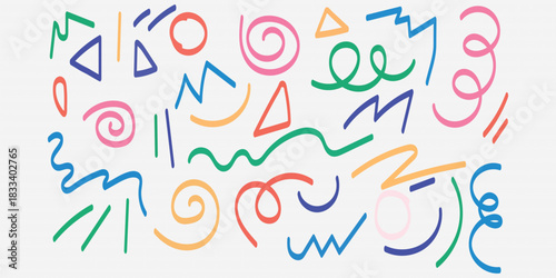 Chalk lines, Hand drawn vector Pencil underlines, kids crayon strips, brush line in sketch style. Vector horizontal chalk lines vector illustration isolated on white background.