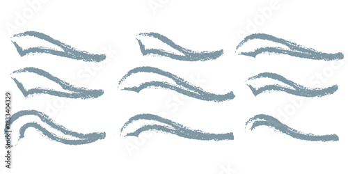 Crayon colorful scribbles and underline icon set vector. Hand drawn grunge scrawls, black charcoal scribbles, messy brush strokes symbol. vector illustration. 