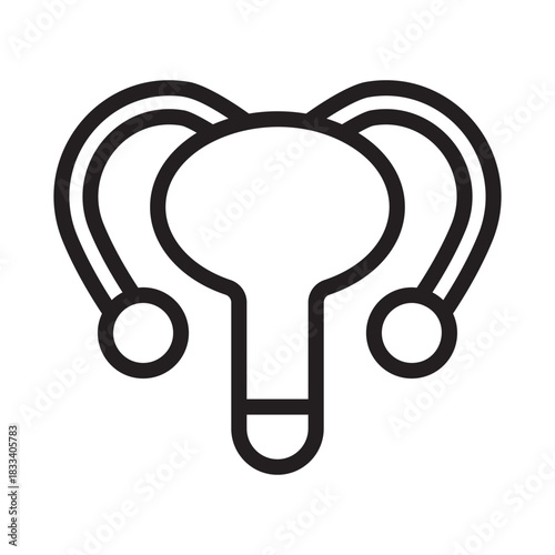 Female Reproductive System Anatomy Diagram Illustration Uterus Ovaries Fallopian Tubes and Cervix Medical Science