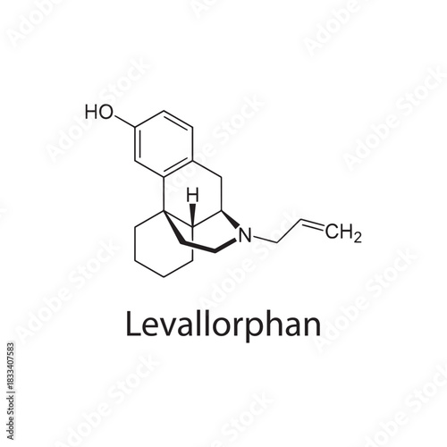 Lobeline molecular structure, alkaloid nicotinic receptor modulator, clean scientific vector diagram, skeletal chemical formula