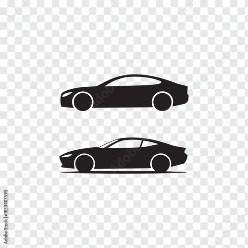 Sleek Car Silhouette Vectors for Automotive Designs and Marketing