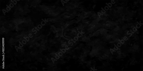 Abstract black paper texture background with dark smoke pattern and subtle blue light